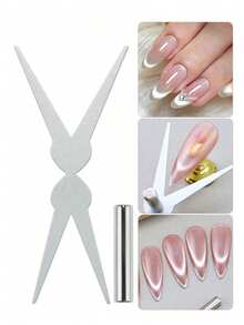 2Pcs Double Ended French Cat Eye Nail Magnet, New Thickened Strong Cylindrical Nail Art Magnet Stick, Ideal Auxiliary Tool For Cat Eye Gel Polish, Beginner Friendly Ins Popular DIY Manicure Supplies For Home & Nail Salon - Silver - View 3