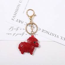 1 buah Gantungan Kunci Anjing Berkilau dengan Rhinestones, Gantungan Kunci Anak Anjing Lucu Berkilau untuk Tas Tangan, Kunci Mobil, Hadiah untuk Remaja dan Wanita - MultiWarna - View 9