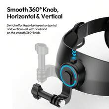 2 In 1 Head Strap Mount For Action Camera, For Osmo Action 6/5Pro/4/3, Osmo Nano/360, X5, Phone - Quick Release Head Mount Set Support Vertical Shots Vlog Video Accessories For Action Camera - View 9