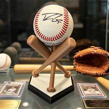 Baseball & Softball Display Stand Mini Desktop Bat-Shaped Holder Ball Base Souvenir Display Sports Decor Storage Perfect Gift For Baseball Fans - Multicolor - View 3