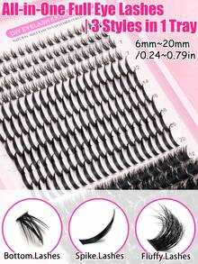312pcs Upper & Lower Eyelash Clusters, Mixed Spiky DIY False Eyelashes, Thin & Fluffy Lash Clusters, Mixed Length Voluminous Lash Extensions, Lightweight Natural Look, Suitable For Daily, Party, Date, Christmas, Holiday Makeup - D - View 4