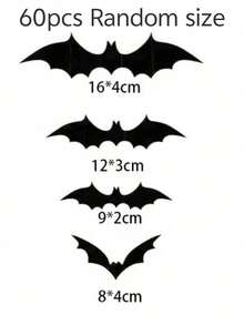 Halloween 3D Bat Wall Decor, Reusable! Scary Decoration, 4 Sizes Halloween Decoration Suitable For Halloween Party Trick Or Treat And Home Decor, Room Decor. - View 10