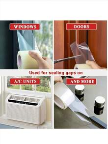 Transparent Window Sealing Tape, Transparent Sealing Strip Window Sealing Tape Prevents Air Leaks, Suitable For Windows, Air Conditioning Units - Air Conditioning Insulation Tape, Random Color - Multicolor - View 9