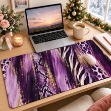 1pc Luxury Snake Leopard Print Patchwork Desk Mat, Multi-Purpose Vanity Table Protector, Nail Art Mat, Large Desktop Mouse Pad For Women Bedroom & Gaming Desk, S/M/L/XL - View 7