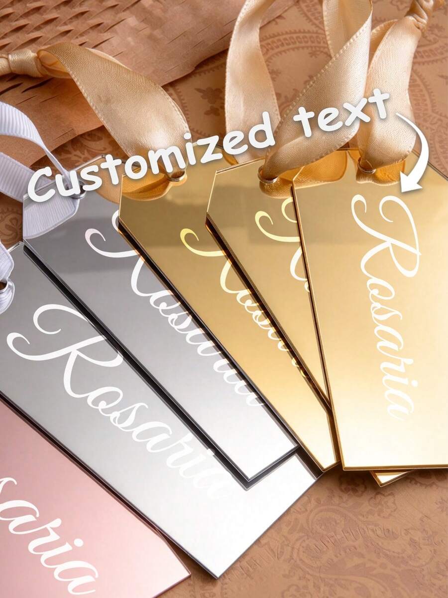 Personalized Christmas Stocking Tag, Custom Mirrored Stocking Tag, Acrylic Name Tag, Christmas Gift Label, Holiday Decor - Multicolor - View 1