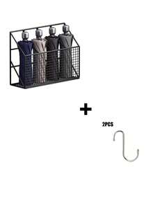 3pcs No-Drill Wall-Mounted Hair Tool Organizer, Large Capacity 4-Slot Design, Can Store Hair Dryer, Curling Iron, Straightener, With Hooks, Space-Saving - Multicolor - View 13