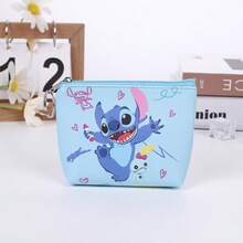Mesuca Cute Stitch Zipper Coin Purse, Waterproof Oxford Fabric, Kawaii Cartoon Style, Lilo & Stitch Character Print, Blue Pink Multi Colors - Multicolor - View 4