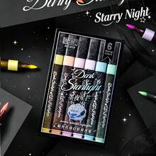 Set 12 Spidol Fluorescent Berkilau, Spidol untuk Menggambar, Menandai, Grafiti, dan Jurnal di Kantor, Ujung Lembut, Badan Segitiga, Tinta Cepat Kering, Warna Cerah, Aliran Tinta Halus, Desain Gaya Hitam, Cocok untuk Anotasi Catatan, Menggambar Kartu Ucapan, Melukis Seni, Ideal sebagai Hadiah Alat Tulis, Hadiah Liburan - Beraneka warna - View 2