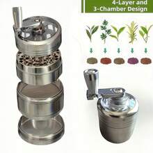 3 Sizes Available, Metal Silver Hand Crank Grinder, Metal Grinder With Handle, Smoking Accessories Grinder - View 7