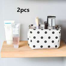 1pc Christmas Mini Lingerie Storage Box, Linen Desktop Organizer, Cosmetic Storage Basket, Lingerie Storage Basket, Autumn/Winter Fabric Storage Box With Powerful Function, Suitable For Year-End Stockpiling, Halloween Clothes, Socks And Wardrobe Storage, Foldable - Multicolor - View 7