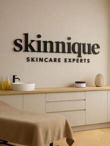 Custom 3D Acrylic Beauty Salon Sign Black Silver Mirror Laser Cut Logo Wall Plaque Company Custom Sign Reception Decor Business Sign Wall Signage Office Signboard - Multicolor - View 5