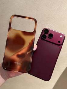 Luxury Autumn/Winter Amber Brown Gradient Phone Case, Compatible With IPhone 18 Pro Max 18 Pro 17 Pro Max 17 Pro 17 16 Pro Max 16 Pro 16 15 Pro Max 15 Pro 15 14 Pro Max 14 Pro 14 13 Pro Max 13 Pro 13 12 Pro Max 12 Pro 12 11, Fashionable Shockproof Anti-Drop Protective Cover - Brown - View 4