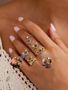 Cincin Proyeksi Foto Jejak Kaki Hewan Peliharaan yang Dapat Disesuaikan, Cincin Pasangan Terbuka yang Dapat Disesuaikan, Berkilau, dan Dipersonalisasi dengan Gambar Kenangan Tertanam, Cincin Ulang Tahun Pernikahan Berbentuk Tulang Anjing yang Lucu, Cincin Proyeksi Foto Apa Pun yang Dapat Disesuaikan, Hadiah Natal Sempurna untuk Istri dan Pasangan, Hadiah Ulang Tahun, Perhiasan Pernikahan, Cocok untuk Pemakaian Sehari-hari Unisex, Hadiah Hari Ibu - Emas/Perak - View 4
