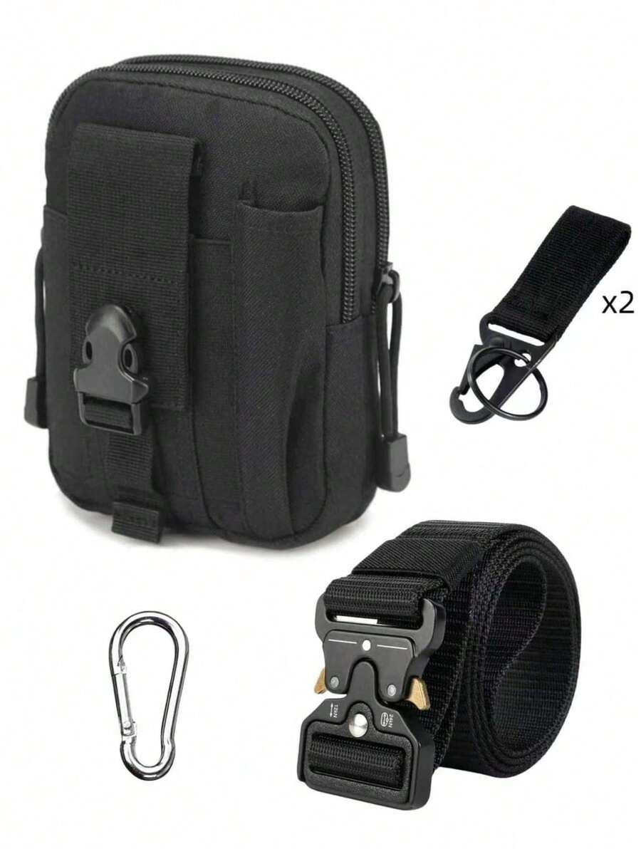 Outdoor 2-In-1 Tactical Belt - Durable Nylon, Adjustable Buckle, Suitable For Survival, Tactical Use, Tactical Gear - Multicolor - View 1