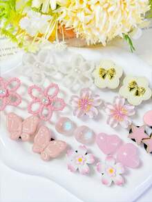 20pcs Multi-Color Floral, Bow, Star Fashion Shoe Charms, Suitable For Beach Garden Shoes, Perfect Choice For Birthday Gifts And Party Favors, Shoe Decorations - Multicolor - View 5
