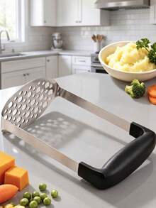 Stainless Steel Potato Masher, Potato Puree Press, Kitchen Tool Manual Sweet Potato Masher - Multicolor - View 7