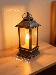 1pc Vintage Handheld LED Flameless Candle Light (Battery Included), Indoor Room Desktop Decor LED Night Light, Home Decoration Lantern Hanging Light, Holiday Party Event LED Decorative Light, Festival Decoration Ornament - Long Lantern - View 16