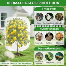 Large Fruit Tree Net Bags With Drawstring, Blueberry Bush Bird Netting, Garden Plant Protective Cover, Winter Plant Wrapping Kit, Tomato, Insect-Proof Plant Cover, Mesh Plant Protection Cover, For Fruit Trees, Shrubs, Vegetables, Flowers - Multicolor - View 5