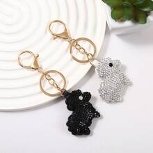 1 buah Gantungan Kunci Anjing Berkilau dengan Rhinestones, Gantungan Kunci Anak Anjing Lucu Berkilau untuk Tas Tangan, Kunci Mobil, Hadiah untuk Remaja dan Wanita - MultiWarna - View 6