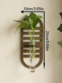 1pc Wall-Mounted Hydroponic Container, Bohemian Minimalist Style Light-Toned Wall-Hanging Test Tube Vase, Monstera Leaf Hollow Design, For Plant Cuttings Display, Bedroom Photo Wall Decor - Multicolor F - View 15