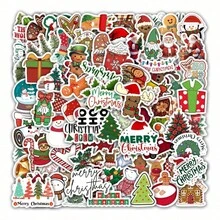 somoving 100pcs Christmas Stickers Decoration For Refrigerator, Phone Case, Water Cup, Scene Arrangement, PVC Waterproof Stickers, Suitable As Birthday Gift, Party Gift, Christmas Decoration - Multicolor - View 2