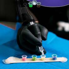 200/100/1pc Tattoo Ink Cups, Tattoo Pigment Cups, Transparent Plastic Ink Containers, Transparent Micro-Needle Glue Caps For Lip And Eyebrow Semi-Permanent Makeup Bleaching Supplies, Tattoo Paste Accessories, Tattoo Ink Caps, Ink Cups, Tattoo Tools, Size M - Clear - View 3
