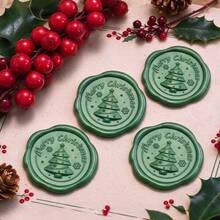 Christmas Tree Pattern Invitation Envelope Seal Stickers, 30Pcs Self-Adhesive Paper, Perfect For Invitations, Holidays, Gift Wrapping, Parties, Letters, Christmas - Christmas Tree Wax Seal Stickers - View 3