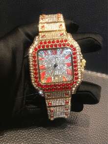 Bestselling Fully Rhinestone Men's Quartz Watch Hip Hop Diamond Watch - Mouldless - View 5