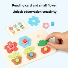 Creative Versatile Flower Puzzle Board Matching Blocks Children Educational Early Learning Toy Concentration Training - Multicolor - View 3