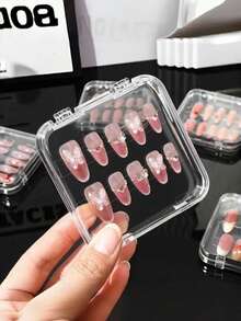 1pc/15pcs Transparent Acrylic Anti-Oxidation Portable Crystal Bracelet Storage Box, Nail Art Jewelry Bracelet Box - Transparent - View 2