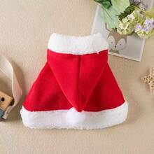 Pet Christmas Outfit Reindeer & Santa Claus Costume, Polar Fleece, Cute Pet Cape Suitable For Dogs And Cats, Lightweight Cape For Parties And Role Play, Comfortable Cartoon Design, Suitable For Cold Weather - Multicolor - View 5
