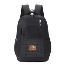 Man Outdoor Backpack Wear-Resistant Daypack Large Capacity For Campus Travel Black Mesh Pocket Nature Patch Decoration - Multicolor - View 13
