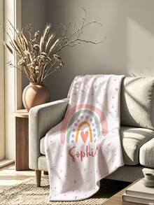 1pc Customized Name Blanket, Personalized Bed Blanket, Can Print Name, Personalized Blanket, Cute Blanket, Comfortable Blanket, Home Gift, Birthday Gift, Christmas Gift, Personalized Gift, Gift For Son/Daughter, Gift For Friends - Style 2 - View 3