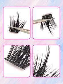 156pcs Spiky False Eyelash Clusters, Pointed Thin Anime Manga Style DIY Eyelash Clusters, Fluffy Dense Mixed Length Eyelash Extensions, Curly Lightweight Natural Look, Suitable For Daily Wear, Party, Christmas, Holiday Makeup - D - View 6