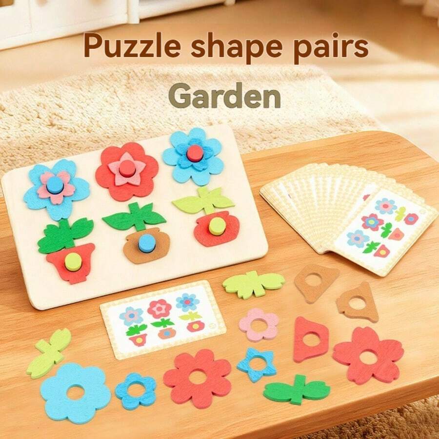 Creative Versatile Flower Puzzle Board Matching Blocks Children Educational Early Learning Toy Concentration Training