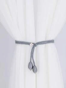 2pcs Elegant Braided Curtain Tieback With Delicate Flower Ornament And Textured Tassel Beads. Soft Rope Design, Easy To Tie And Adjust, Perfect To Decorate Your Living Room, Bedroom Curtains. Available In Multiple Colours To Match Your Home Style. - Multiple Styles - View 8