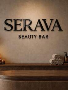 Custom 3D Acrylic Beauty Salon Sign Black Silver Mirror Laser Cut Logo Wall Plaque Company Custom Sign Reception Decor Business Sign Wall Signage Office Signboard - Multicolor - View 6