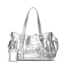 Women Retro Hardware‑Decorated Top‑Handle Handbag, Detachable Crossbody Strap Casual Multi‑Pocket Shoulder Bag - Multi-color - View 9