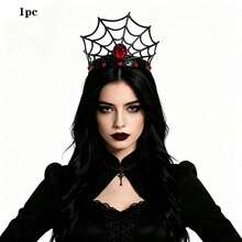 1pc Halloween Rhinestone Spider Queen Crown Cosplay Headpiece, Gothic Spider Crown Costume Hair Accessory, Suitable For Theme Parties, Masquerade Balls, Costume Parties, Holiday Makeup And Photo Props, Designed For Women - Multicolor - View 11