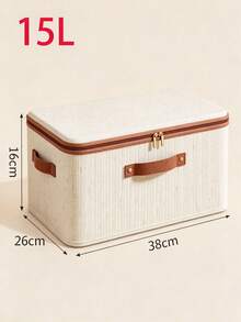XD Foldable Fabric Storage Box, Linen Texture, With Zipper And Handles, Large Capacity, Suitable For Storing Clothes, Bedding And Wardrobe - Multicolor - View 10