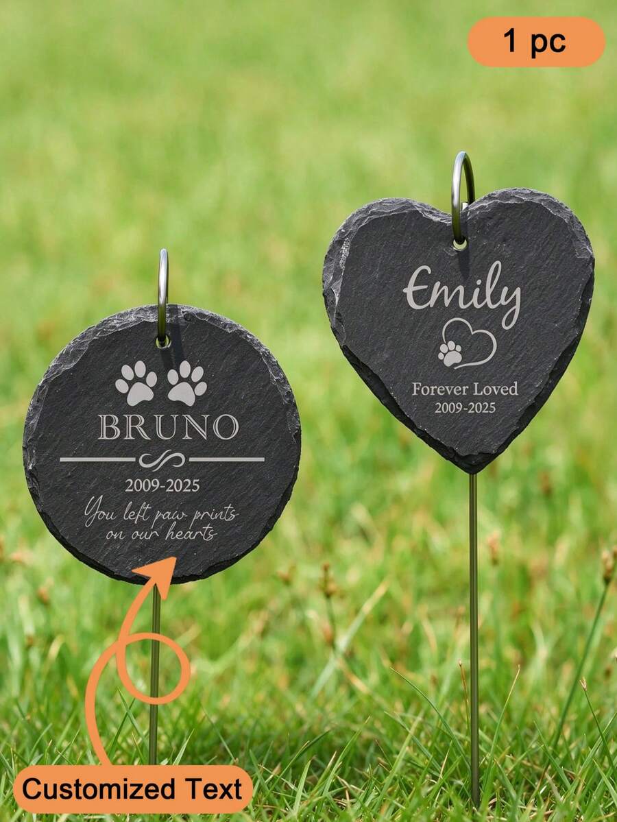 TONGFANTECH Personalized Pet Memorial Stone, Engraved Tombstone, Dog Sympathy Gift