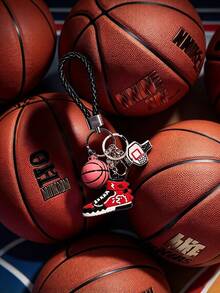 Creative 3D American Basketball Shoe Figurine Keychain, Sports Fan Realistic Basketball Car Keyring - A - View 8