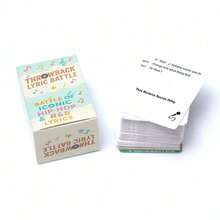 1Set/150pcs<Throwback Lyric Battle> Cards, Throwback Lyric Battle, Retro Hip Hop & R&B Lyric Trivia Card Game, Classic Song Lyrics Multiplayer Adult Challenge Game, Fun Music Quiz Game, For Game Night, Friends Gathering, Birthday & Retro Party Gifts - Multicolor - View 4