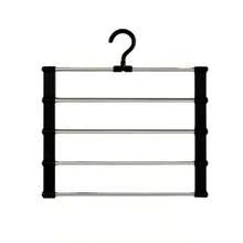 Multi-Layer Foldable Tiered Pants Rack, Space-Saving Non-Slip Multi-Rod Clothing Storage Organizer, Wrinkle-Free Closet Pants Hanger, Suitable For Jeans, Leggings, Trousers, Scarves And Various Home Garments, Storage, Bathroom Accessories - Multicolor - View 12