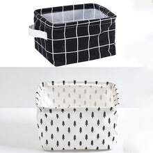 1pc Christmas Mini Lingerie Storage Box, Linen Desktop Organizer, Cosmetic Storage Basket, Lingerie Storage Basket, Autumn/Winter Fabric Storage Box With Powerful Function, Suitable For Year-End Stockpiling, Halloween Clothes, Socks And Wardrobe Storage, Foldable - Multicolor - View 9