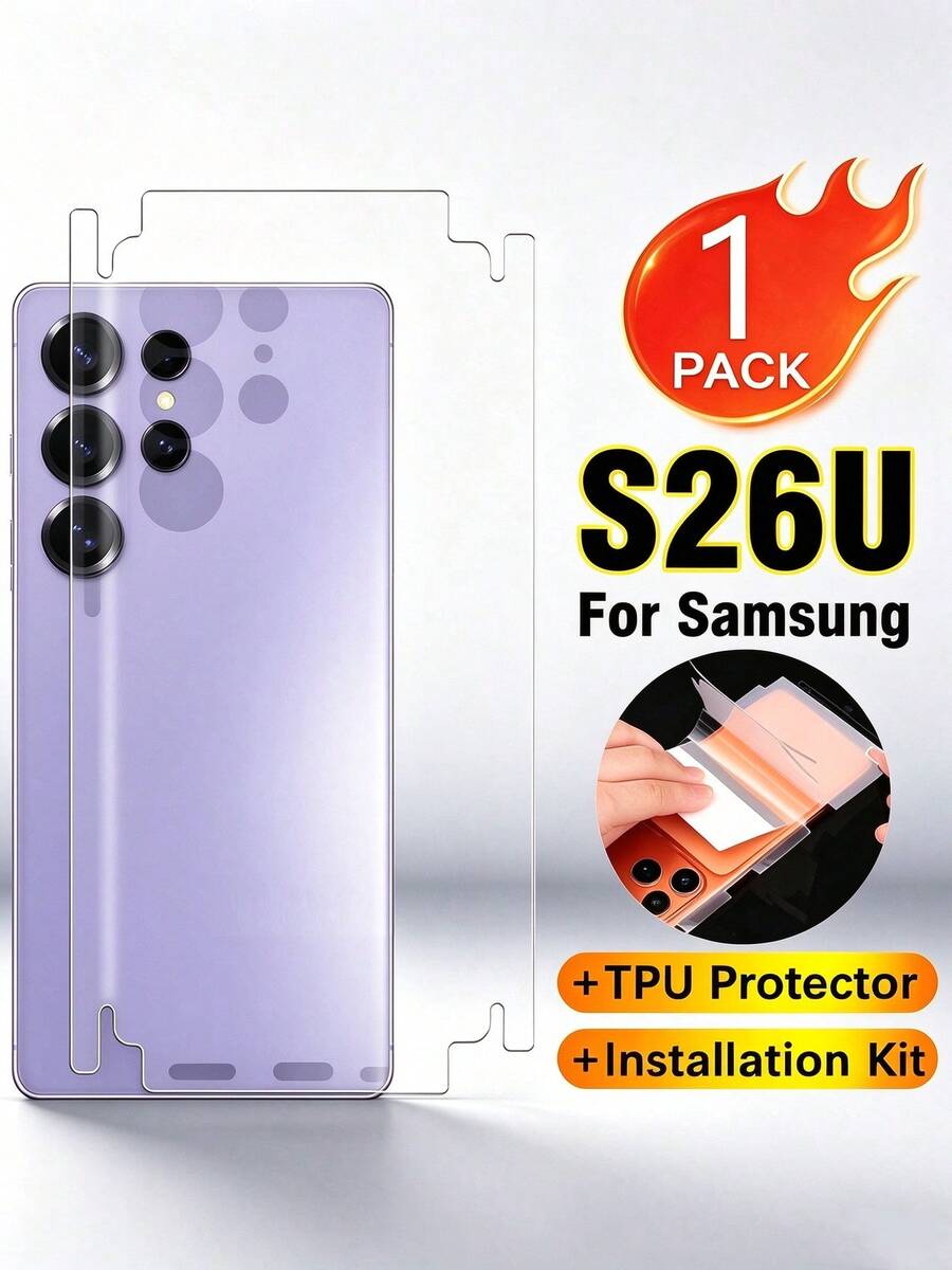 1 عبوة فيلم هيدروجيل تغطية كاملة للظهر متوافق مع سامسونج جالاكسي S26 Ultra S24 S25 Edge S23 S22 Ultra Plus ظهر + فيلم جانبي - شفاف - مشاهدة 1