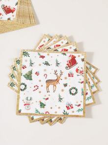 120PCS Christmas Disposable Paper Tableware Set, Includes 7-Inch And 9-Inch Plates, Paper Cups, Napkins And Straws; Featuring Watercolor Style Nutcracker Soldier, Christmas Tree, Gift, Candy Cane And Bow Patterns, Suitable For Christmas Party, Holiday Dinner, Winter Celebration And Holiday Table Decor - Multi-color 1 - View 3