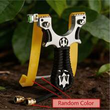 Heavy Duty Stainless Steel Target Slingshot With Rubber Band And Integrated Storage Bag, Random Color And Size Pouch, Portable Adult Outdoor Entertainment Slingshot - A - View 3