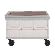 Portable Large Capacity Rolling Cart, Foldable Organizer Box For Outdoor,Store,Camping,Picnicking,Kitchen - Grey - View 11