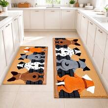 1pc Kitchen Floor Mat, Soft Faux Cashmere Material, Anti-Slip Dog Mat, Bathroom Door Mat, Kitchen Anti-Slip Mat, Entryway Door Mat, Bedroom Door Mat, Suitable For Multiple Scenes Anti-Slip Floor Mat, Room Decor, Holiday Gift - Multicolor - View 1